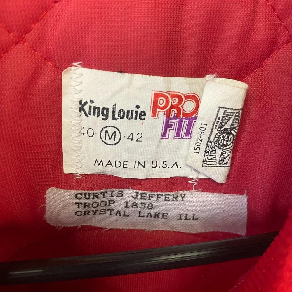 Vintage King Louie 1989 BSA Jamboree Jacket M Red Nylon USA